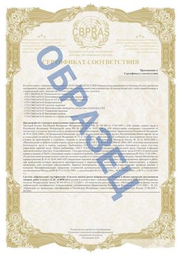 Образец Приложение к СТО 01.064.00220722.2-2020 Арсеньев Сертификат СТО 01.064.00220722.2-2020 